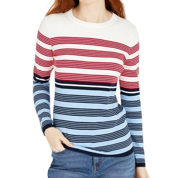 Tommy Hilfiger Sweaters - Tommy Hilfiger Womens Striped Crewneck Sweater X-Small